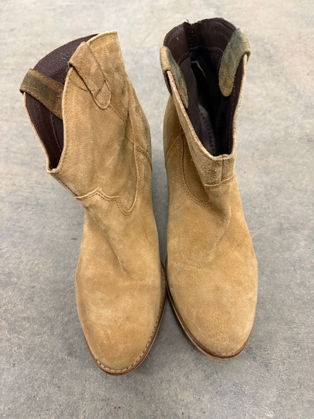 Matisse Suede Tan Western Ankle Boots